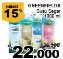 Promo Harga GREENFIELDS Fresh Milk 1000 ml - Giant