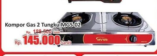 Promo Harga Myvo Kompor Gas 2 Tungku Stainless Steel MGS-02  - Hari Hari