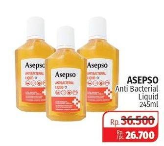 Promo Harga ASEPSO Anti Baterial Liquid 245 ml - Lotte Grosir