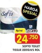 Promo Harga SOFTO Toilet Tissue 22012 6 roll - Superindo