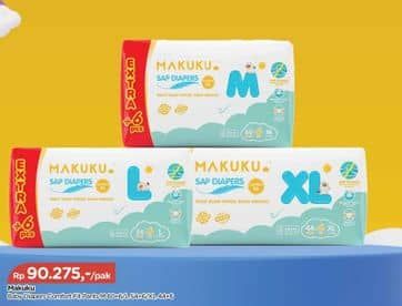 Promo Harga Makuku Comfort Fit Diapers Pants XL44+6, M60+6, L54+6 50 pcs - TIP TOP