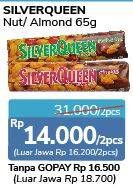 Promo Harga SILVER QUEEN Chocolate Cashew, Almond per 2 pcs 65 gr - Alfamidi