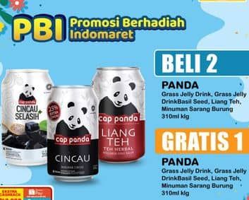 Promo Harga Cap Panda Minuman Kesehatan Cincau, Cincau Selasih, Liang Teh, Sarang Burung 310 ml - Indomaret