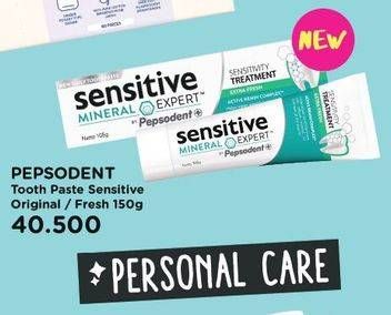 Promo Harga PEPSODENT Pasta Gigi Sensitive Expert Original, Fresh 150 gr - Watsons