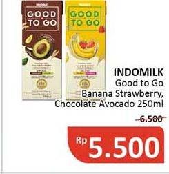 Promo Harga INDOMILK Good To Go Chocolate Avocado, Banana Strawberry 250 ml - Alfamidi