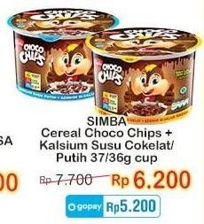 Promo Harga Simba Cereal Choco Chips Susu Coklat, Susu Putih 37 gr - Indomaret