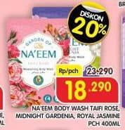 Promo Harga NAEEM Body Wash Taifi Rose, Midnight Gardenia, Royal Jasmine 400 ml - Superindo