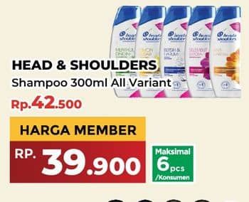 Promo Harga Head & Shoulders Shampoo All Variants 300 ml - Yogya