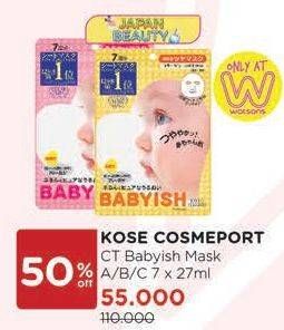 Promo Harga KOSE Cosmeport Babyish Clear Turn Face Mask All Variants 27 ml - Watsons