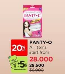 Panty-o Ladies Disposable Panties  Diskon 20%, Harga Promo Rp29.500, Harga Normal Rp36.900, Khusus Member Rp. 28.000
Harga Mulai , Khusus Member