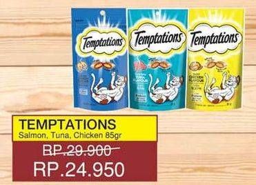 Promo Harga TEMPTATIONS Makanan Kucing Tempting Tuna, Tasty Chicken 12 gr - Yogya