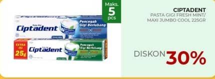 Promo Harga Ciptadent Pasta Gigi Maxi 12 Plus Cool Mint, Fresh Mint 250 gr - Yogya