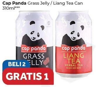 Promo Harga CAP PANDA Minuman Kesehatan Grass Jelly, Liang Tea per 2 kaleng 310 ml - Carrefour