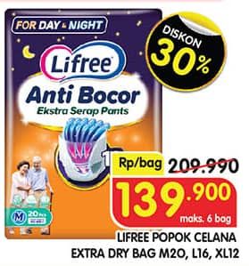 Promo Harga Lifree Popok Celana Ekstra Serap M20, L16, XL12 12 pcs - Superindo