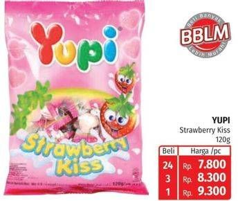 Promo Harga YUPI Candy Strawberry Kiss 110 gr - Lotte Grosir