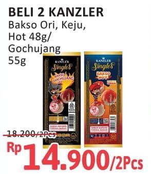 Promo Harga Kanzler Singles Bakso Original, Keju, Hot, Gochujang 48 gr - Alfamidi