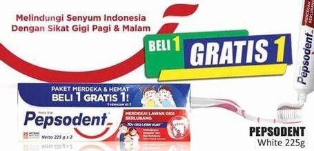 Promo Harga PEPSODENT Pasta Gigi Pencegah Gigi Berlubang White 225 gr - Hari Hari