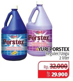 Promo Harga YURI PORSTEX Pembersih Porselen Fresh Lilac, Biru 2000 ml - Lotte Grosir
