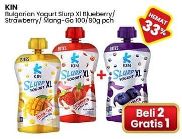 Promo Harga KIN Bulgarian Yogurt Slurp XL Blueberry, Strawberry, Manggo 100 gr - Indomaret