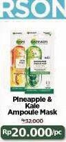 Promo Harga Garnier Ampoule Mask Vitamin C + Pineapple, Niacinamide + Kale 1 sheet - Alfamart