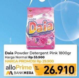 Promo Harga Daia Deterjen Bubuk + Softener Pink 1800 gr - Carrefour