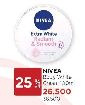 Promo Harga NIVEA Extra White Radiance & Smooth Creme 100 gr - Watsons