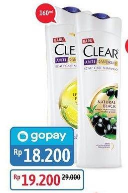 Promo Harga CLEAR Shampoo Natural Black, Lemon Fresh 160 ml - Alfamidi