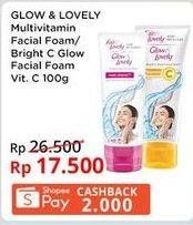 Promo Harga GLOW & LOVELY (FAIR & LOVELY) Facial Wash Bright C Glow 100 gr - Indomaret