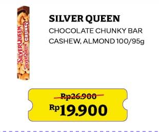 Promo Harga Silver Queen Chunky Bar Almonds, Cashew 95 gr - Indomaret