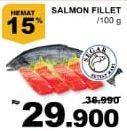 Promo Harga Salmon Fillet per 100 gr - Giant