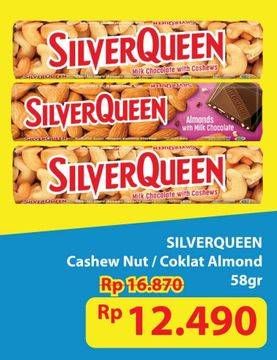 Promo Harga Silver Queen Chocolate Cashew, Almonds 58 gr - Hypermart