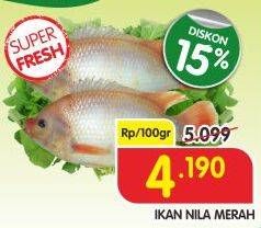 Promo Harga Ikan Nila Merah per 100 gr - Superindo