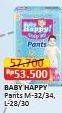 Promo Harga Baby Happy Body Fit Pants M32, L28, M34, L30 28 pcs - Alfamart