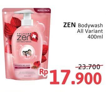 Promo Harga ZEN Anti Bacterial Body Wash All Variants 400 ml - Alfamidi