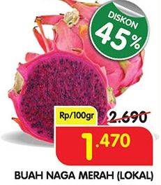 Promo Harga Buah Naga Merah Lokal per 100 gr - Superindo