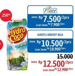 Promo Harga HYDRO COCO Minuman Kelapa Original per 2 pcs 250 ml - Alfamidi