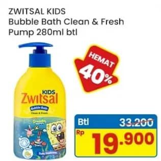 Promo Harga Zwitsal Kids Bubble Bath Clean Fresh Blue 280 ml - Indomaret