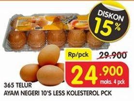 Promo Harga 365 Telur Ayam Less Kolesterol 10 pcs - Superindo