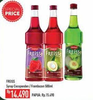 Promo Harga FREISS Syrup Cocopandan, Frambozen 500 ml - Hypermart