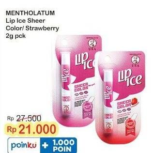 Promo Harga Lip Ice Sheer Color Strawberry, Natural 2 gr - Indomaret