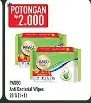 Promo Harga PASEO Cleansing Wipes Anti Bacterial 25 sheet - Hypermart
