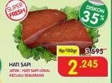 Promo Harga Beef Liver (Hati Sapi) per 100 gr - Superindo