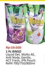 Promo Harga RINSO Liquid Detergent Molto, AE, Anti Noda 800 ml - Alfamidi