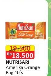 Promo Harga NUTRISARI Powder Drink American Sweet Orange per 10 sachet - Alfamart