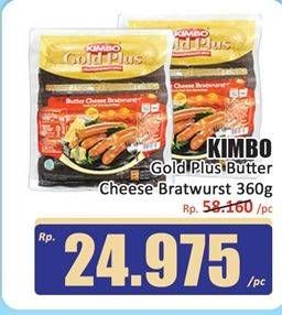Promo Harga Kimbo Gold Plus Bratwurst Butter Cheese 360 gr - Hari Hari