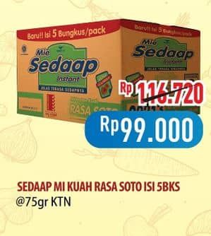 Promo Harga Sedaap Mie Kuah Soto per 40 pcs 75 gr - Hypermart