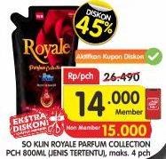Promo Harga SO KLIN Royale Parfum Collection Jenis Tertentu 800 ml - Superindo