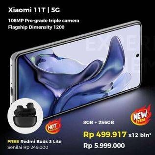 Promo Harga XIAOMI 11T 8 GB + 256 GB  - Erafone