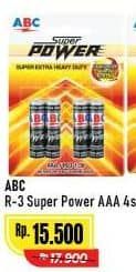 Promo Harga ABC Battery Super Power R03/AAA 4 pcs - Alfamart
