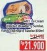 Promo Harga AICE Sundae Alpukat Strawberry, Vanilla Chocolate 800 ml - Hypermart